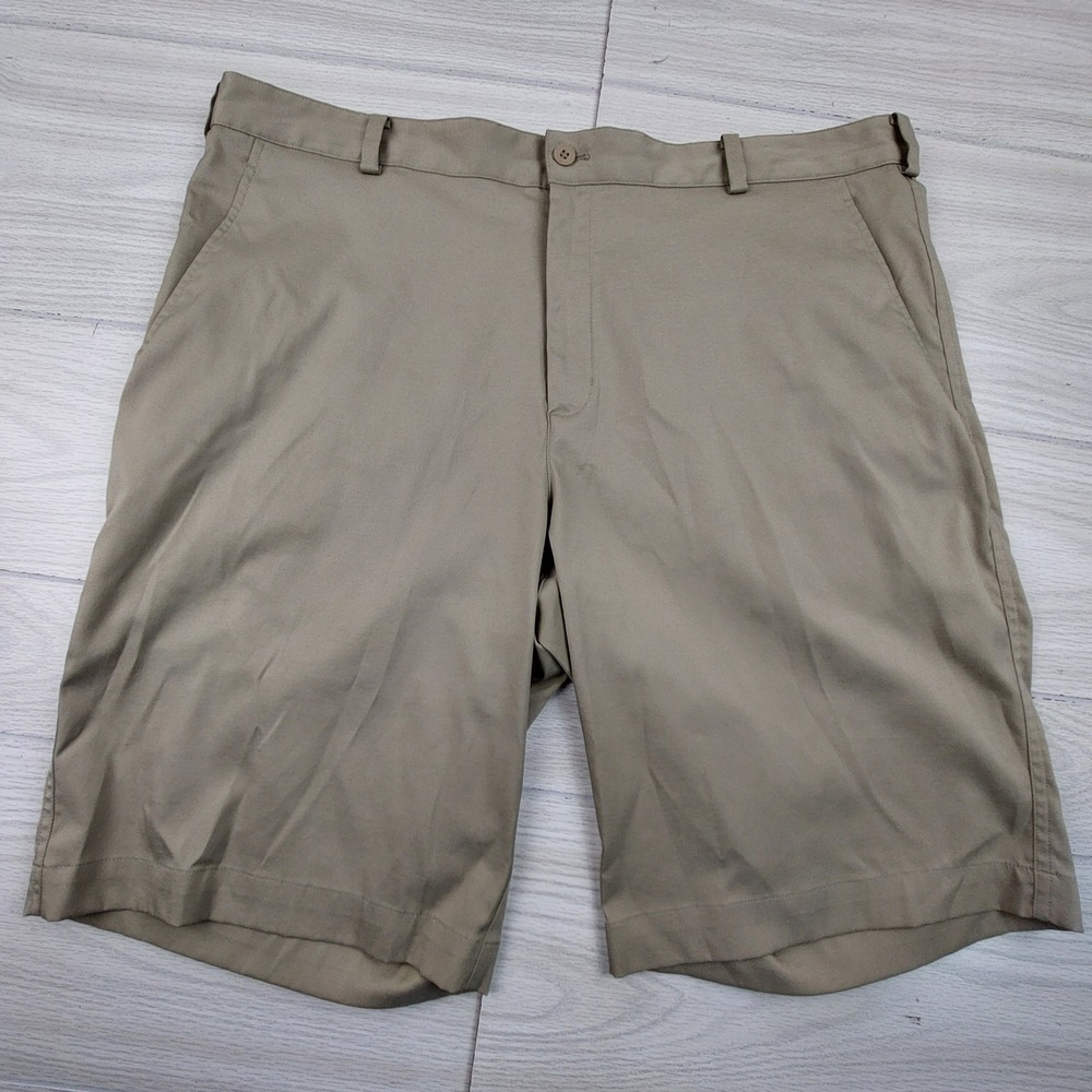 Nike Golf Shorts Mens 38 Khaki Tan Dri-FIT Stretch Flat Front Performance Preppy